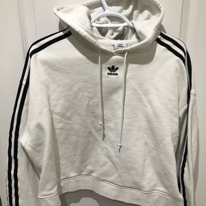 Adidas cropped logo hoodie